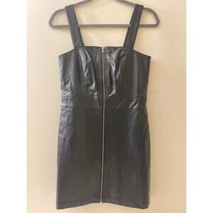 Wild Fable Women's Size XS Faux Leather Full Zip‎ Dress Sleeveless Black NWT